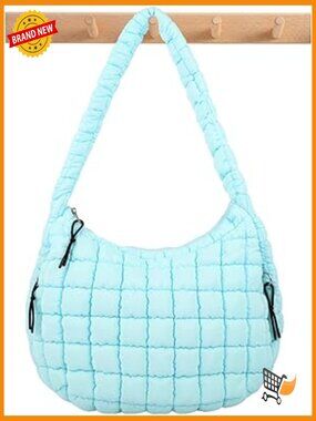 Quilted Puffer Tote Bag Nylon Crossbody Hobo Large Capacity Shoulder Bag